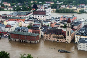 Photo de Prague inondée prise en 2002