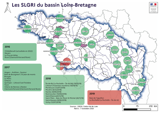 Carte des SLGRI du bassin